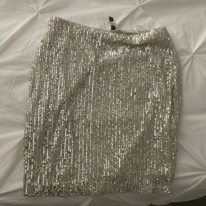 Sequin mini skirt.